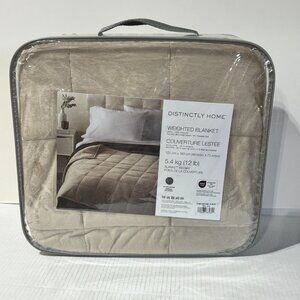NEW Distinctly Home Weighted Blanket Brown Taupe 48"x72" 5.4kg (12 lbs)